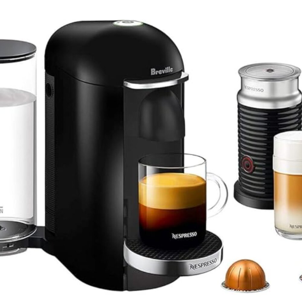 Nespresso Vertuo Plus Deluxe Black & Aeroccino3 Milk Frother